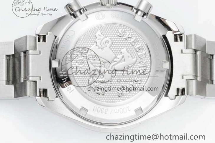 0403 Speedmaster Racing Master SS HKF Best Edition Black White Dial on SS Bracelet A Upgraded 7807